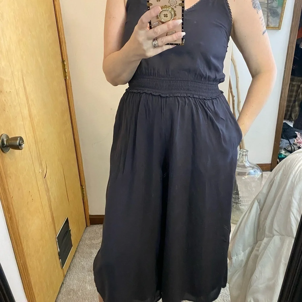 Aritzia Wilfred Dark Gray Side Button Summer Pantsuit